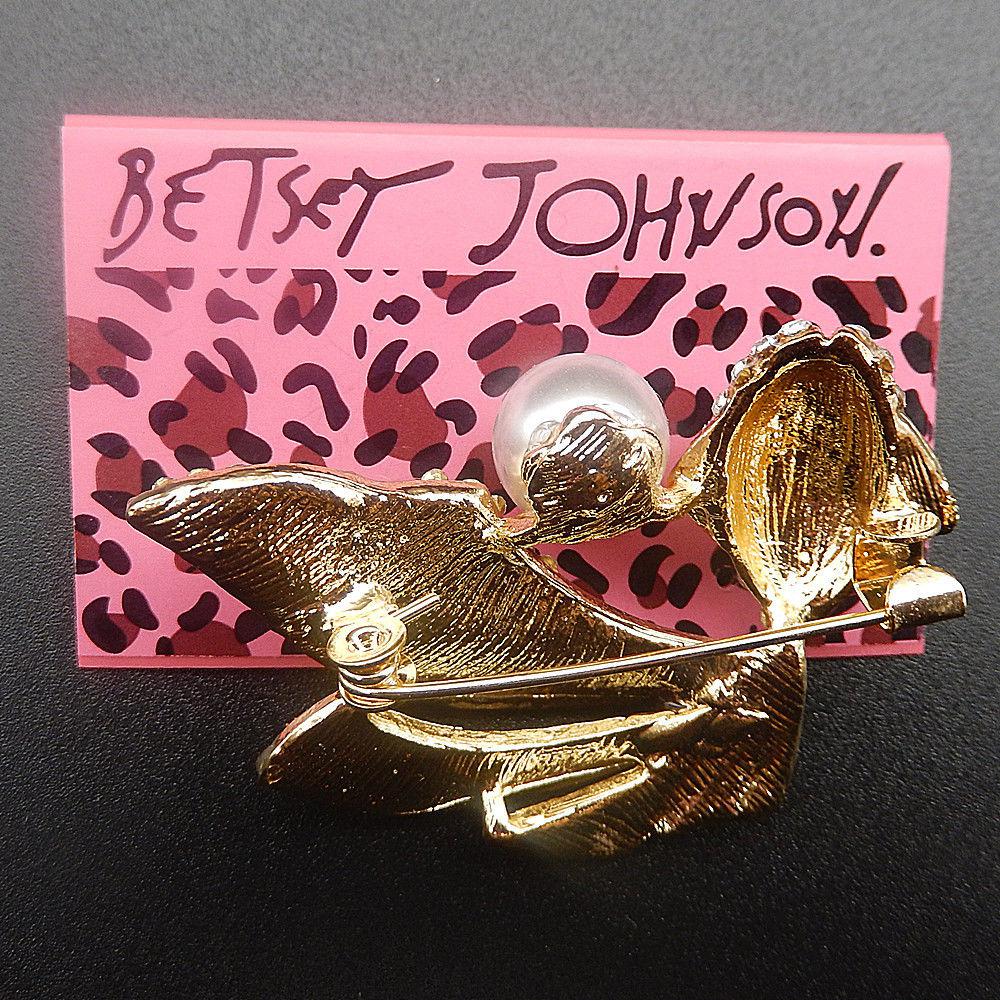 Betsey Johnson Fish Rhinestones & Faux Pearl Brooch Pin-Brooch-SPARKLE ARMAND