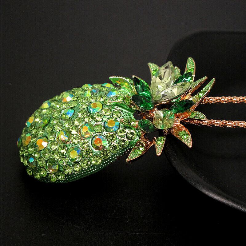 Betsey Johnson Pineapple Green Crystals Necklace or Brooch-Necklace-SPARKLE ARMAND