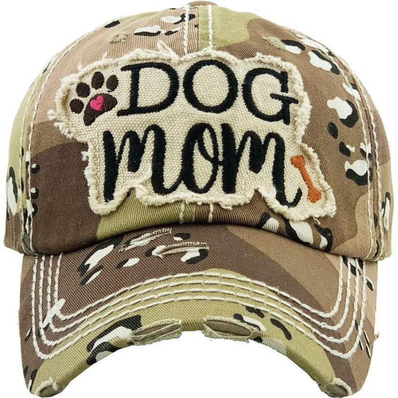 DOG Mom Vintage Camouflage Baseball Cap-Hat-SPARKLE ARMAND