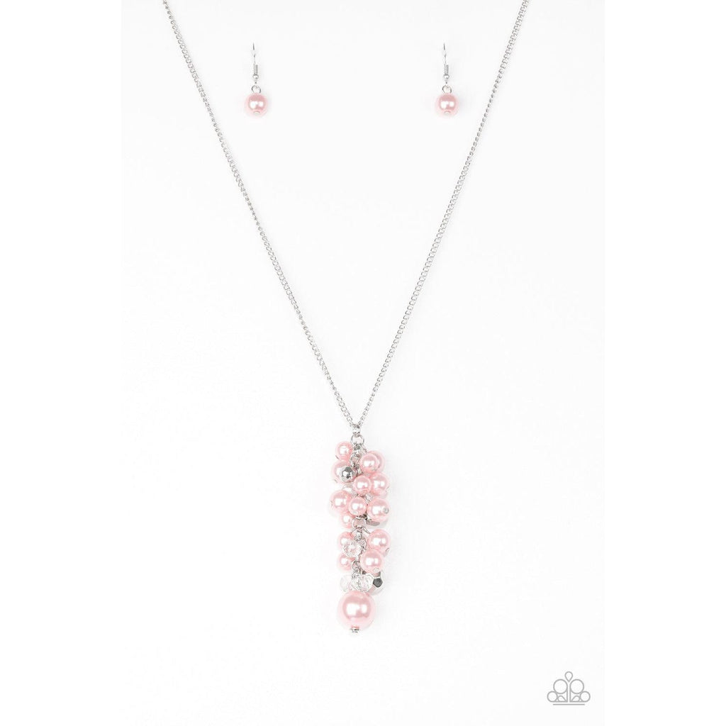 Paparazzi Ballroom Belle Pink Necklace & Earrings Set