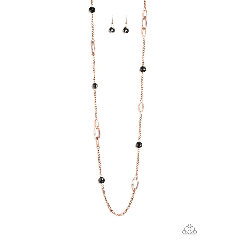 Paparazzi "Duchess Dazzle" Copper Necklace & Earrings Set