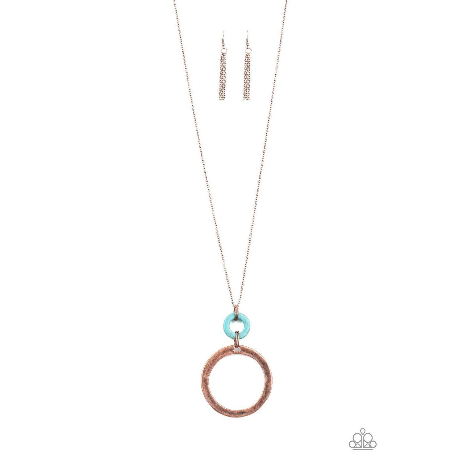 Paparazzi Optical Illusion Copper Necklace & Earrings Set-Necklace-SPARKLE ARMAND