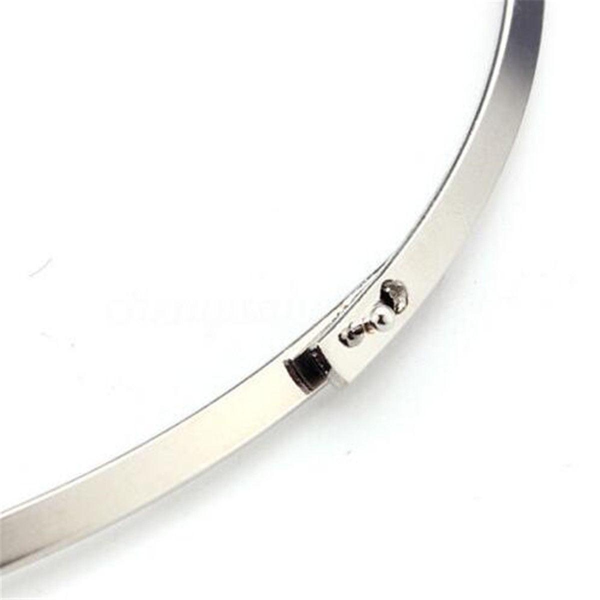 Thin Mirrored Circle Collar Silver Metal Necklace-Necklace-SPARKLE ARMAND