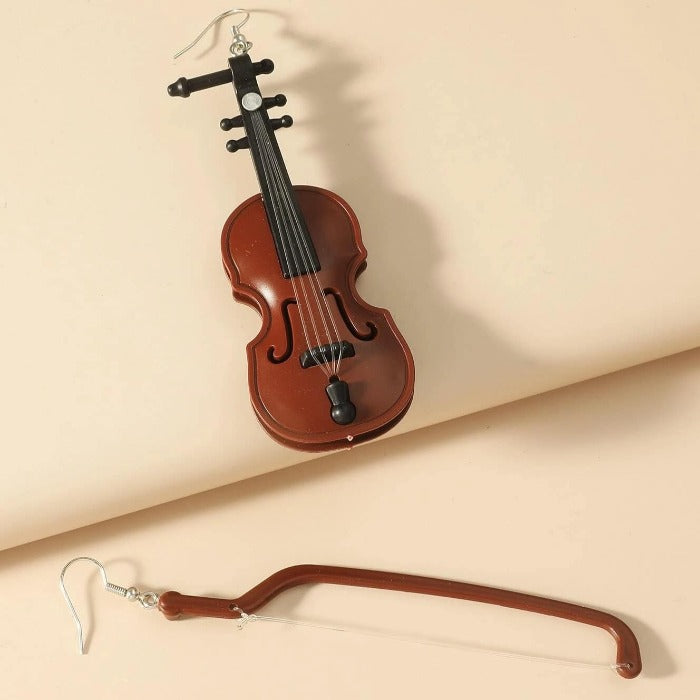 Violin & Bow Musical Instrument Earrings