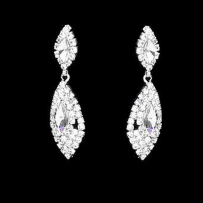 Clear Marquise Stone Accented Rhinestone Choker Necklace Set Sparkle Armand