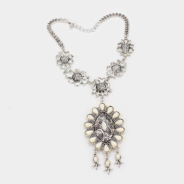 Floral Antique Navajo Howlite Necklace Set