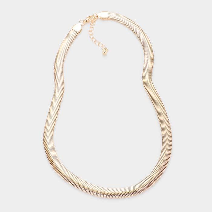 Gold Metal Chain Necklace Set