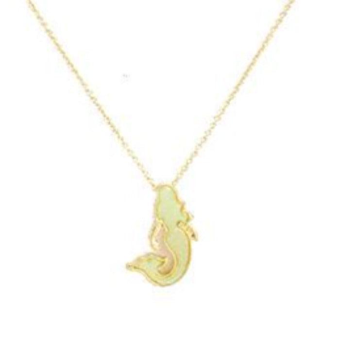 Mermaid Faux Druzy Pendant Necklace Set