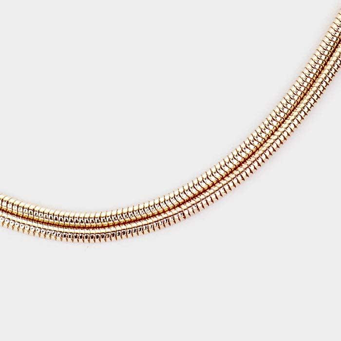 Metal Chain Double Gold Layered Necklace