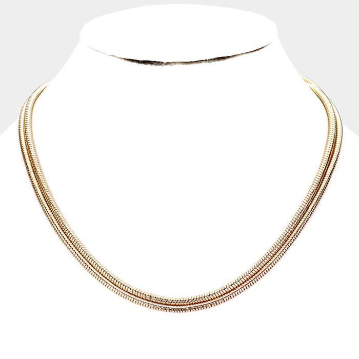 Metal Chain Double Gold Layered Necklace