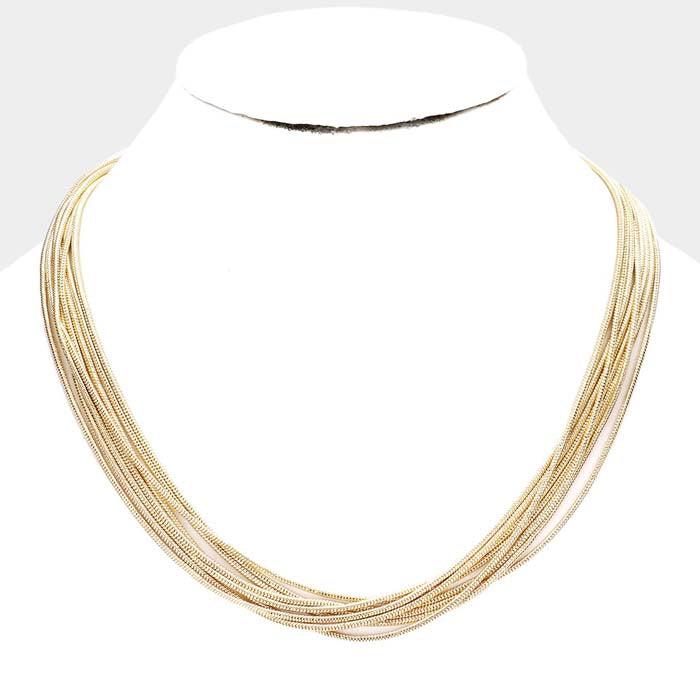 Metal Chain Multi Layered Gold Necklace