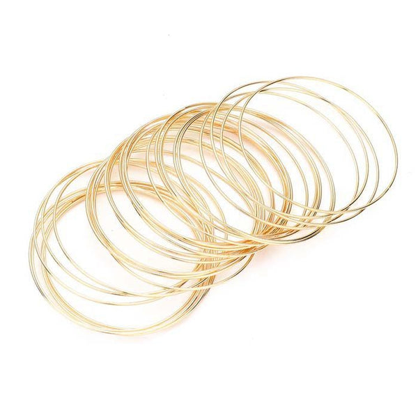30PCS - Thin Metal Gold Bangle Bracelets