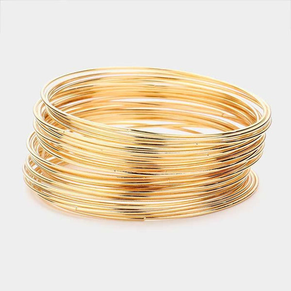30PCS - Thin Metal Gold Bangle Bracelets