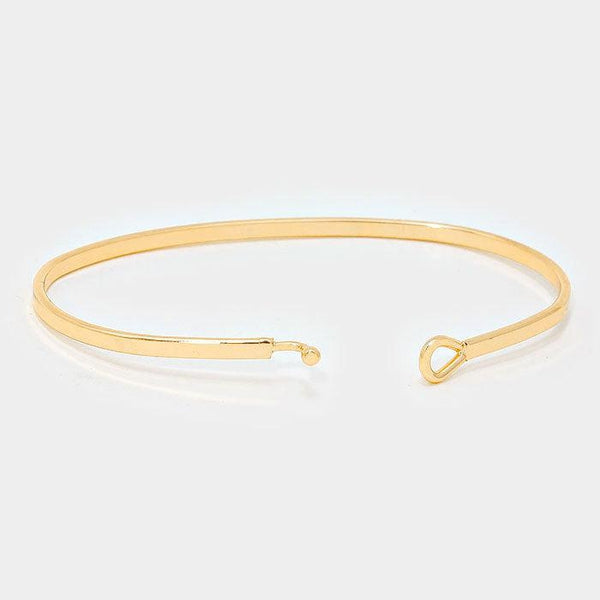 "ALWAYS BE MY MOM" Thin Gold Metal Hook Bracelet