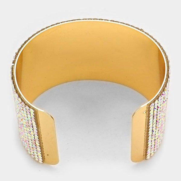 Abalone Crystal Gold Cuff Bracelet