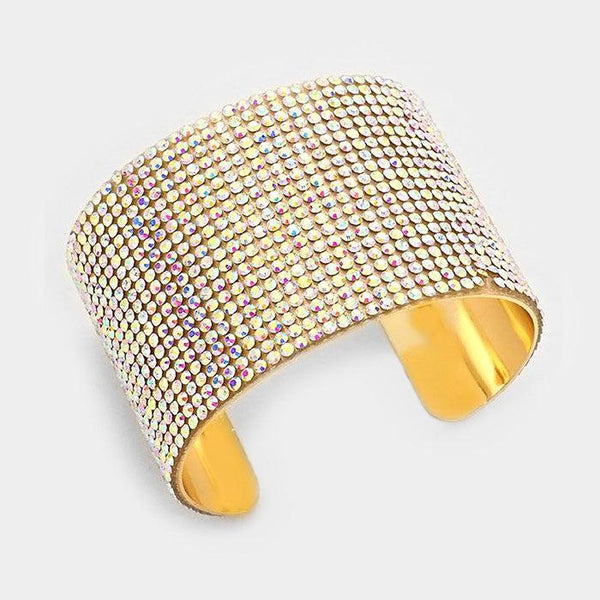Abalone Crystal Gold Cuff Bracelet