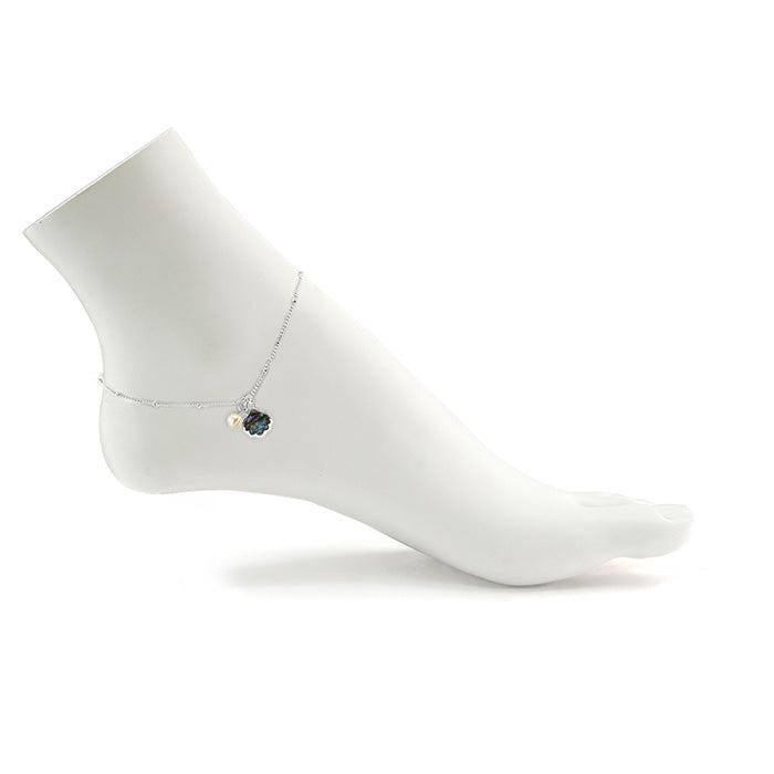 Abalone Metal Shell Detail Anklet