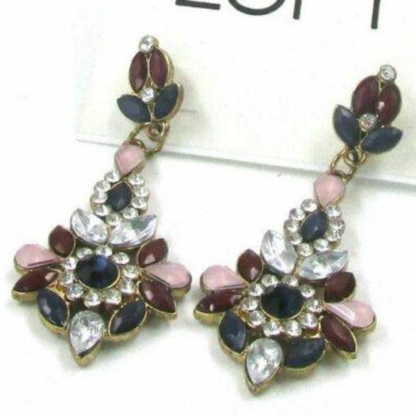 Ann Taylor Loft Multi-Color Crystal Rhinestone Earrings-Earring-SPARKLE ARMAND