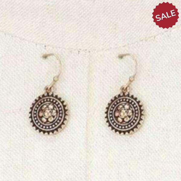 Antique Brown & Gold Buckle Choker & Earring Set-Necklace-SPARKLE ARMAND