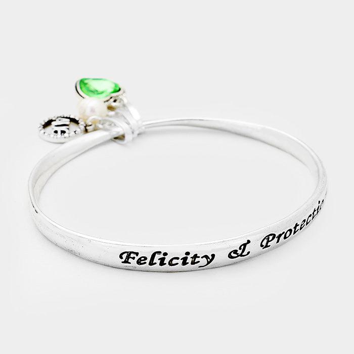 August Heart Birthday Stone "Felicity & Protection" Bracelet