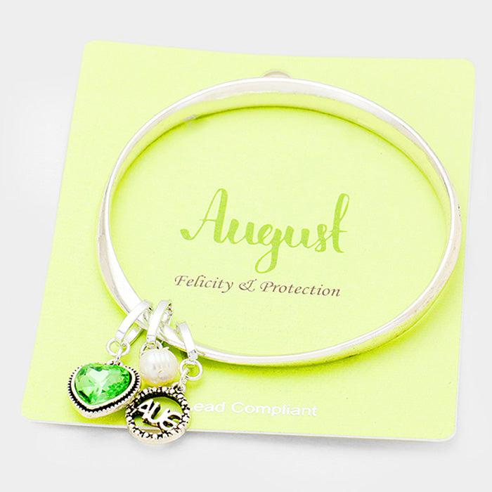 August Heart Birthday Stone "Felicity & Protection" Bracelet