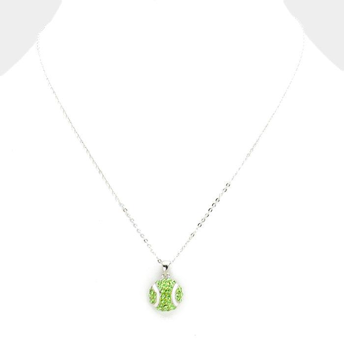 Baseball Green Pendant Necklace