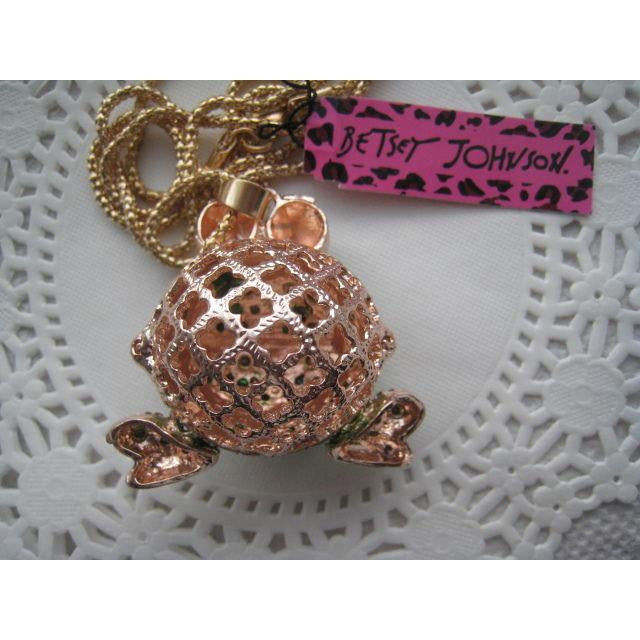 Betsey Johnson Big Eyed Frog Moving Legs Gold Necklace-Necklace-SPARKLE ARMAND