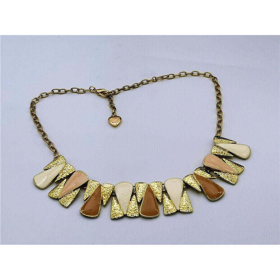 Betsey Johnson Brown White Gold Necklace & Earrings Set-Necklace-SPARKLE ARMAND