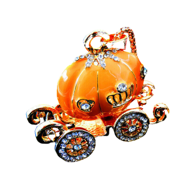Betsey Johnson Carriage Orange Enamel Pendant Necklace-Necklace-SPARKLE ARMAND