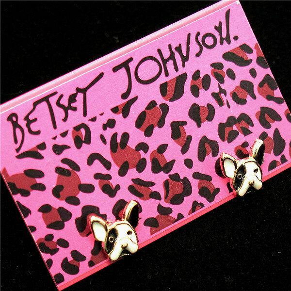 Betsey Johnson Dog Tiny Enamel Earrings-Earring-SPARKLE ARMAND