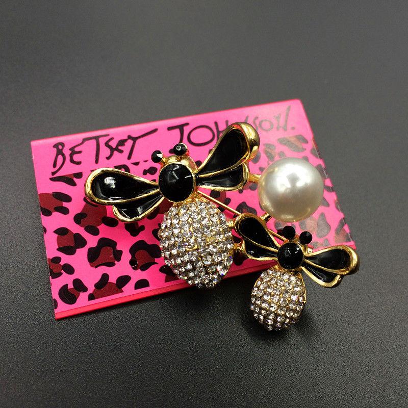 Betsey Johnson Double Bee Yellow & Black Brooch Pin-Brooch-SPARKLE ARMAND