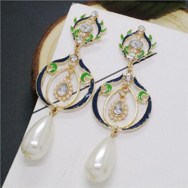 Betsey Johnson Elegant Faux Pearl Evening Earrings-Earring-SPARKLE ARMAND