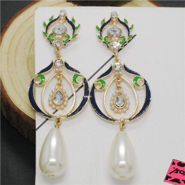 Betsey Johnson Elegant Faux Pearl Evening Earrings-Earring-SPARKLE ARMAND