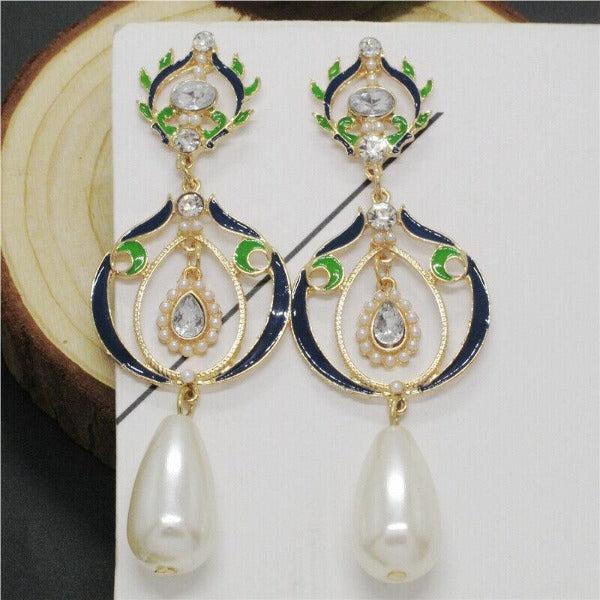 Betsey Johnson Elegant Faux Pearl Evening Earrings-Earring-SPARKLE ARMAND