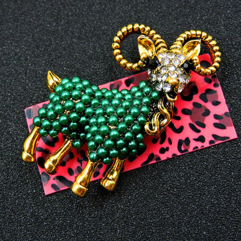 Betsey Johnson Goat Blue Tiny Faux Pearl Brooch Pin-Brooch-SPARKLE ARMAND