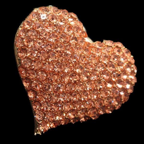 Betsey Johnson Heart Champagne Crystals Brooch Pin-Brooch-SPARKLE ARMAND