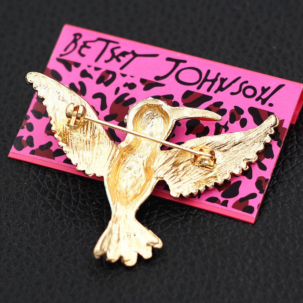 Betsey Johnson Hummingbird Crystal Brooch Pin-Brooch-SPARKLE ARMAND