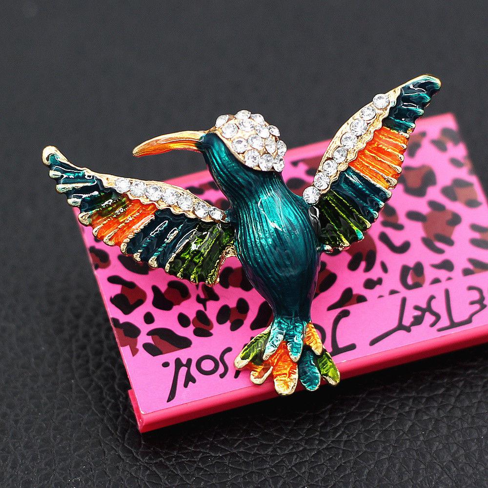 Betsey Johnson Hummingbird Crystal Brooch Pin-Brooch-SPARKLE ARMAND