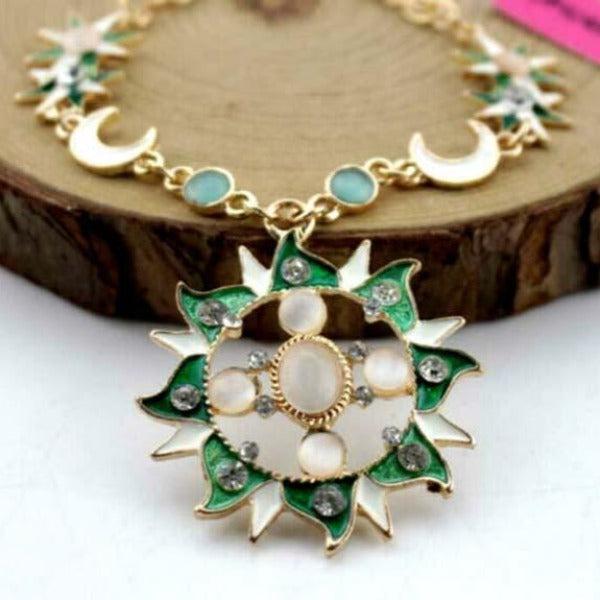 Betsey Johnson Moon & Sun Faux Opal Necklace-Necklace-SPARKLE ARMAND