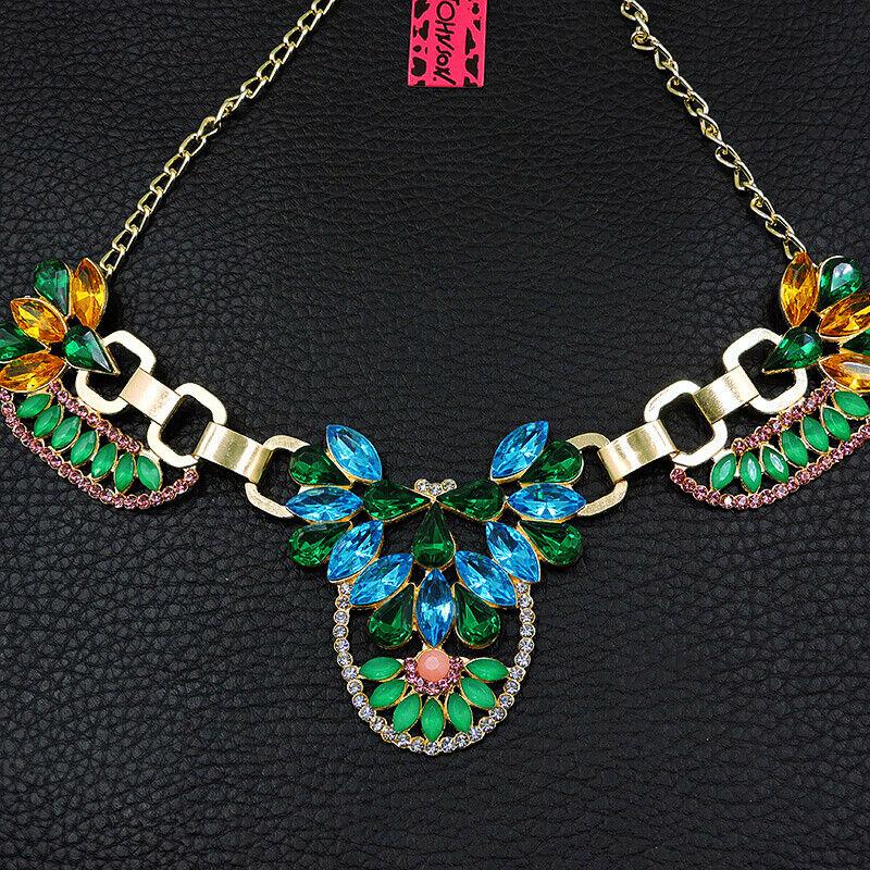 Betsey Johnson Multi-Color Crystal Necklace-Necklace-SPARKLE ARMAND