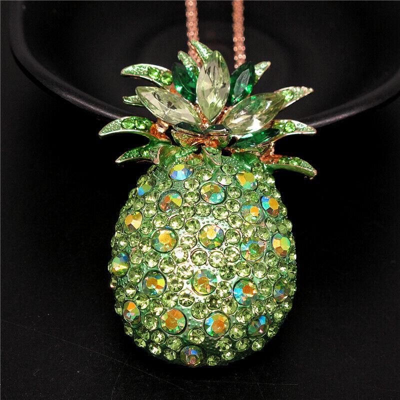 Betsey Johnson Pineapple Green Crystals Necklace or Brooch-Necklace-SPARKLE ARMAND