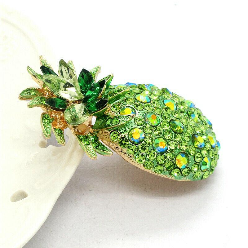 Betsey Johnson Pineapple Green Crystals Necklace or Brooch-Necklace-SPARKLE ARMAND