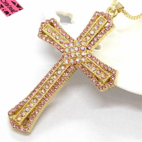 Betsey johnson deals cross necklace