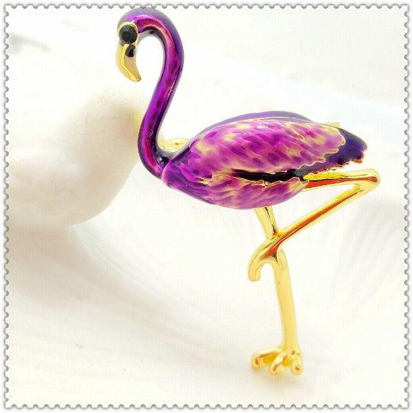 Betsey Johnson Purple Flamingo Bird Brooch Pin-Brooch-SPARKLE ARMAND