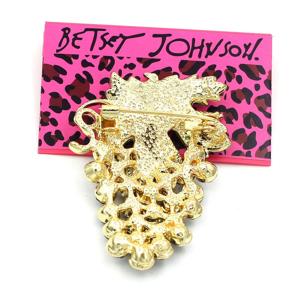 Betsey Johnson Purple Grapes Crystal Brooch Pin-Brooch-SPARKLE ARMAND