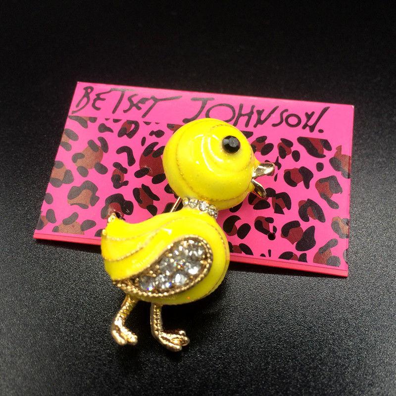 Betsey Johnson Small Duck Yellow Enamel Brooch Pin-Brooch-SPARKLE ARMAND