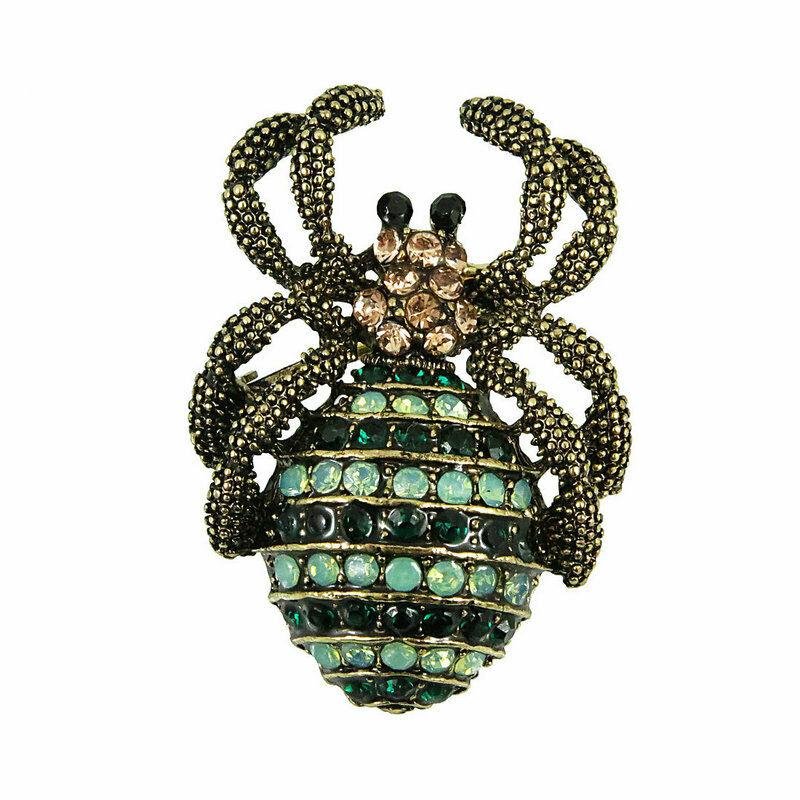 Betsey Johnson Spider Pink Inlaid Crystal Brooch Pin-Brooch-SPARKLE ARMAND