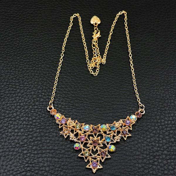 Betsey Johnson Star Multi-Color Rhinestone Necklace-Necklace-SPARKLE ARMAND