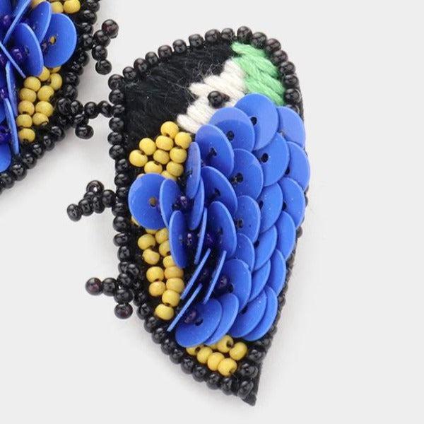 Bird Seed Beaded Sequin Earrings-Earring-SPARKLE ARMAND