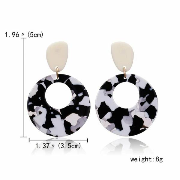 Black & White Retro Acetate Earrings-Earring-SPARKLE ARMAND